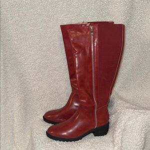 Journee Collection Red Heeled Boots New no box